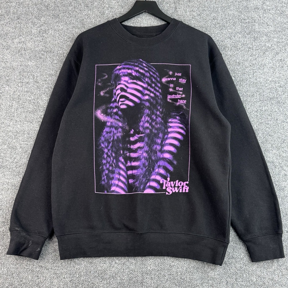 Taylor Swift Sweatshirt Unisex L Black Eras Tour Lavender Haze Official Merch